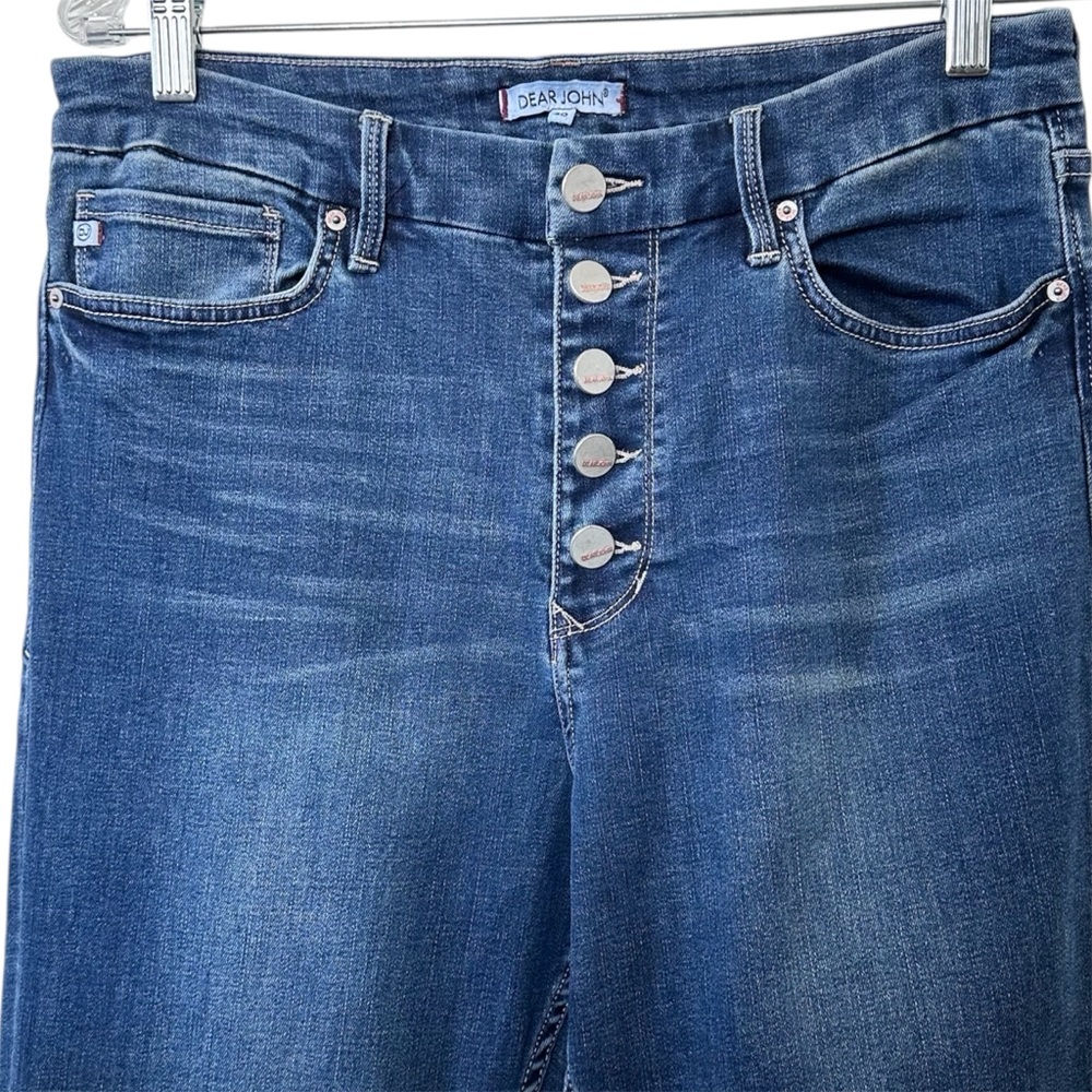 Dear John Alto Split Hem Button Fly Ankle Flare Jeans - Picture 5 of 12
